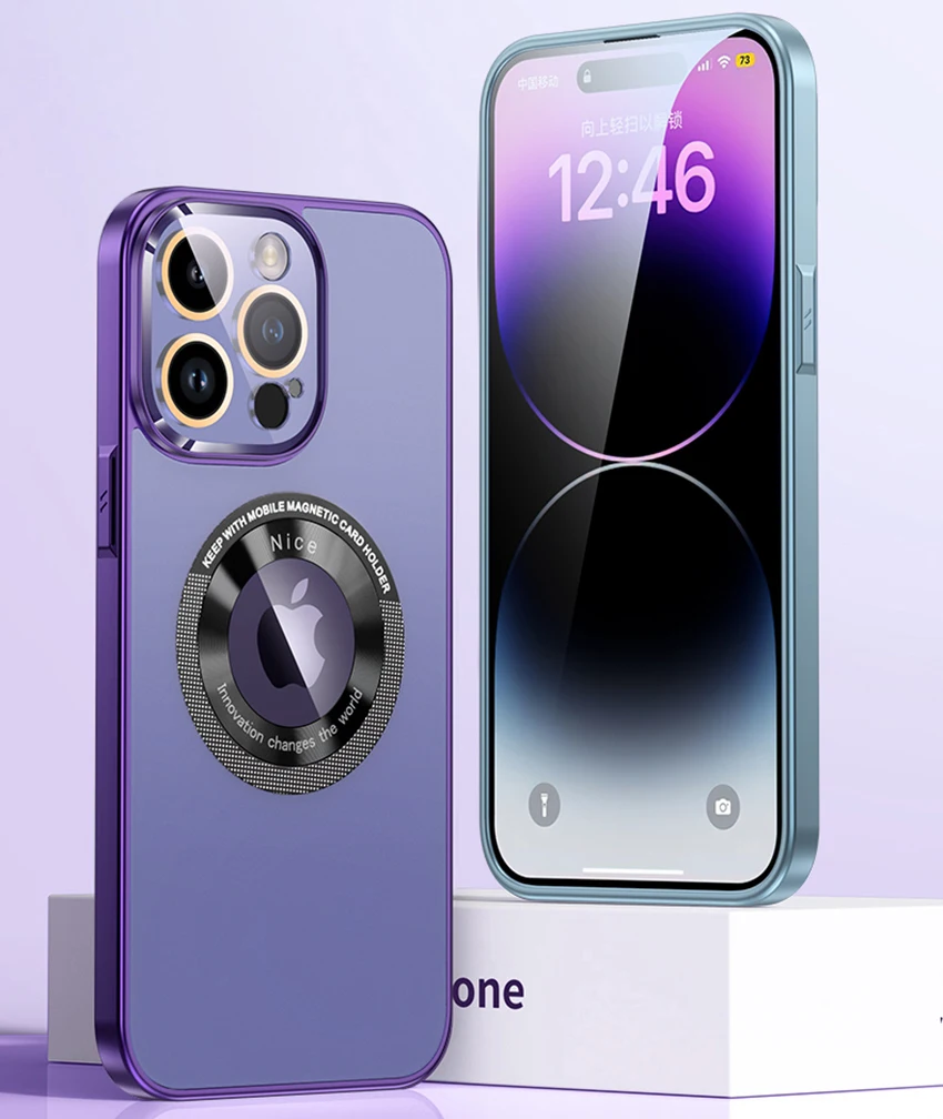 Fashion Plating Logo Hole For Magsafe Case for iPhone 14 13 12 Pro Max Plus Soft TPU Shockproof Glass Lens Protector Cover funda
Fashion Plating Logo Hole For Magsafe Case for iPhone 14 13 12 Pro Max Plus Soft TPU Shockproof Glass Lens Protector Cover funda