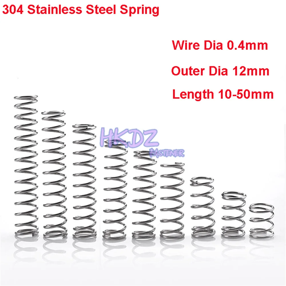 10PCS Y Type Spring 304 Stainless Steel Pressure Spring Wire Dia 0.4mm Outer Dia 12mm Length 10-50mm
10PCS Y Type Spring 304 Stainless Steel Pressure Spring Wire Dia 0.4mm Outer Dia 12mm Length 10-50mm