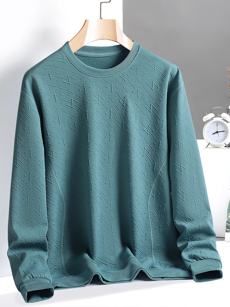 

2023 Autumn Basic Sweatshirts Men O-Neck Drop Shoulder Long Sleeve Solid Blue Green Casual Pullover Hoody Tops Plus Size 7xl 8xl