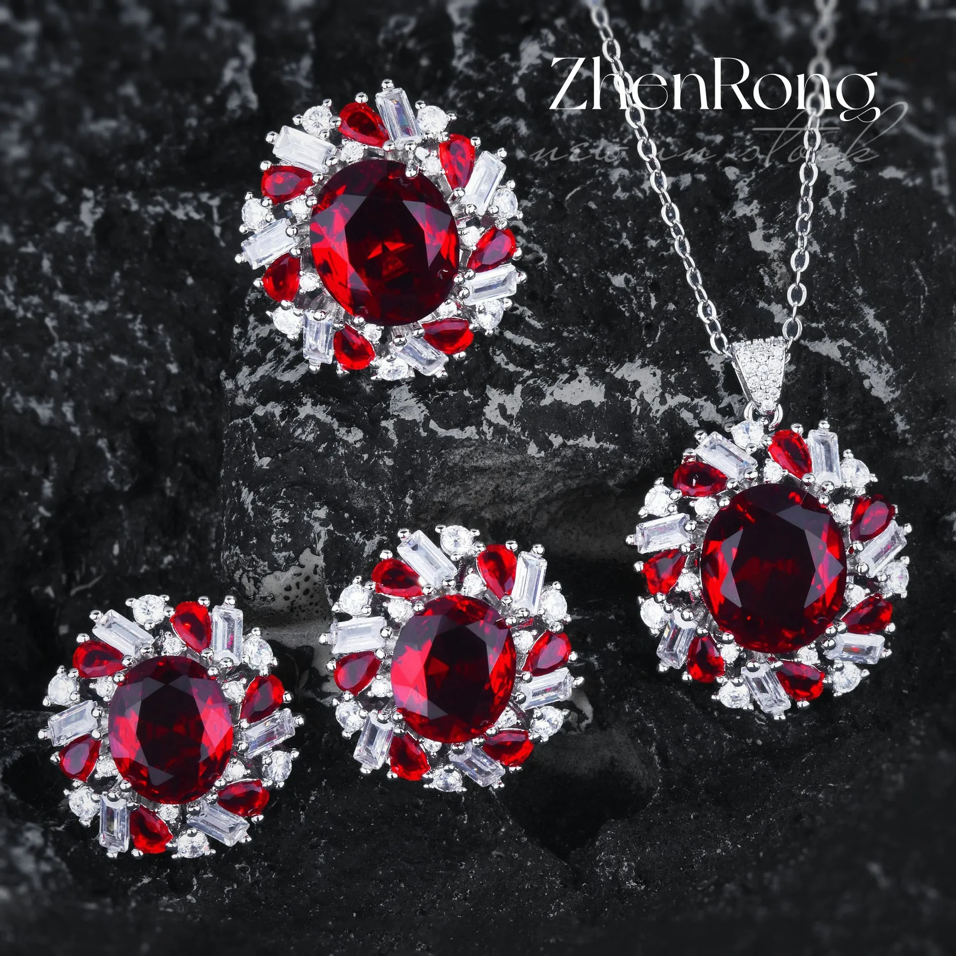 Foydjew New Simulation Pigeon Blood Ruby Wedding Jewelry Sets Exaggeration Red Gem Pendant Necklaces Earrings Rings For Women
Foydjew New Simulation Pigeon Blood Ruby Wedding Jewelry Sets Exaggeration Red Gem Pendant Necklaces Earrings Rings For Women