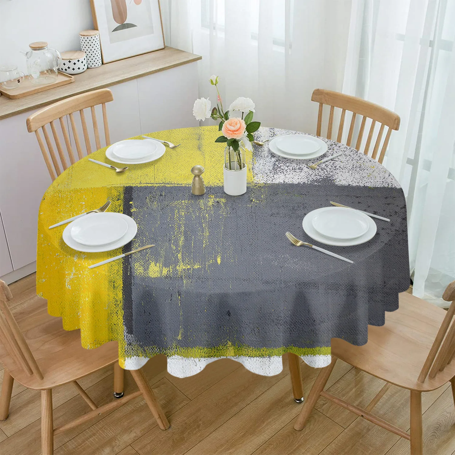 Oil Painting Abstract Geometric Yellow Waterproof Tablecloth Table Decoration Wedding Home Kitchen Dining Room Round Table Cover
Oil Painting Abstract Geometric Yellow Waterproof Tablecloth Table Decoration Wedding Home Kitchen Dining Room Round Table Cover