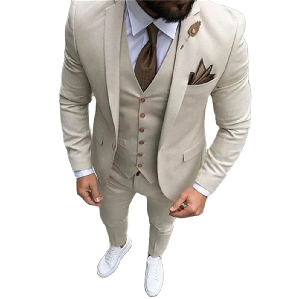 Men Custom Blazer Terno Masuclino Latest Coat Pant Designs Beige Men Suit Prom Tuxedo Slim Fit 3 Piece Groom Wedding Suits
Men Custom Blazer Terno Masuclino Latest Coat Pant Designs Beige Men Suit Prom Tuxedo Slim Fit 3 Piece Groom Wedding Suits