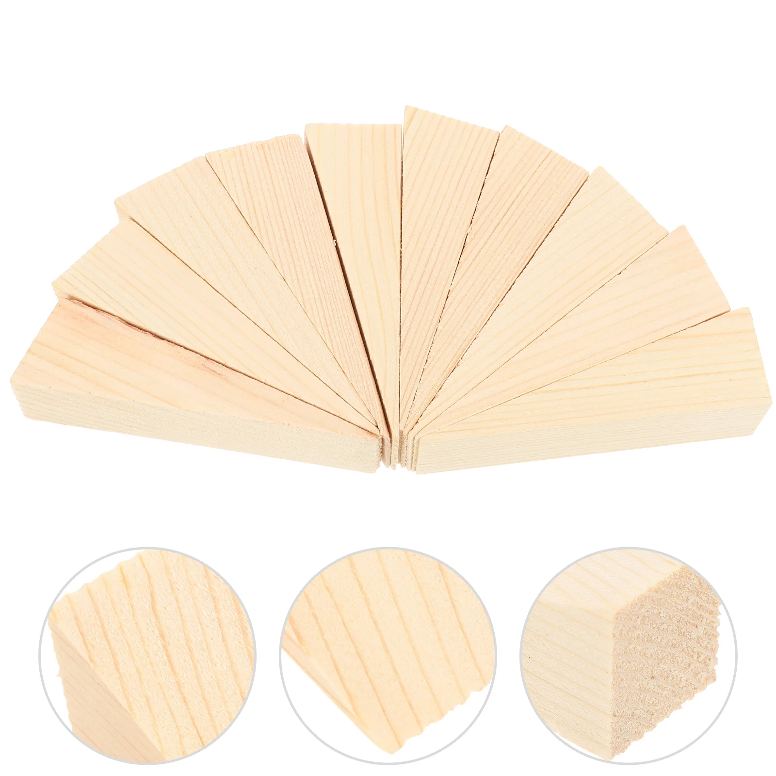 

10 Pcs Triangular Wooden Wedge Door Stop Adorn Wall Protector Trim Stopper Punch-free Stoppers Nail-free Decor Cribs