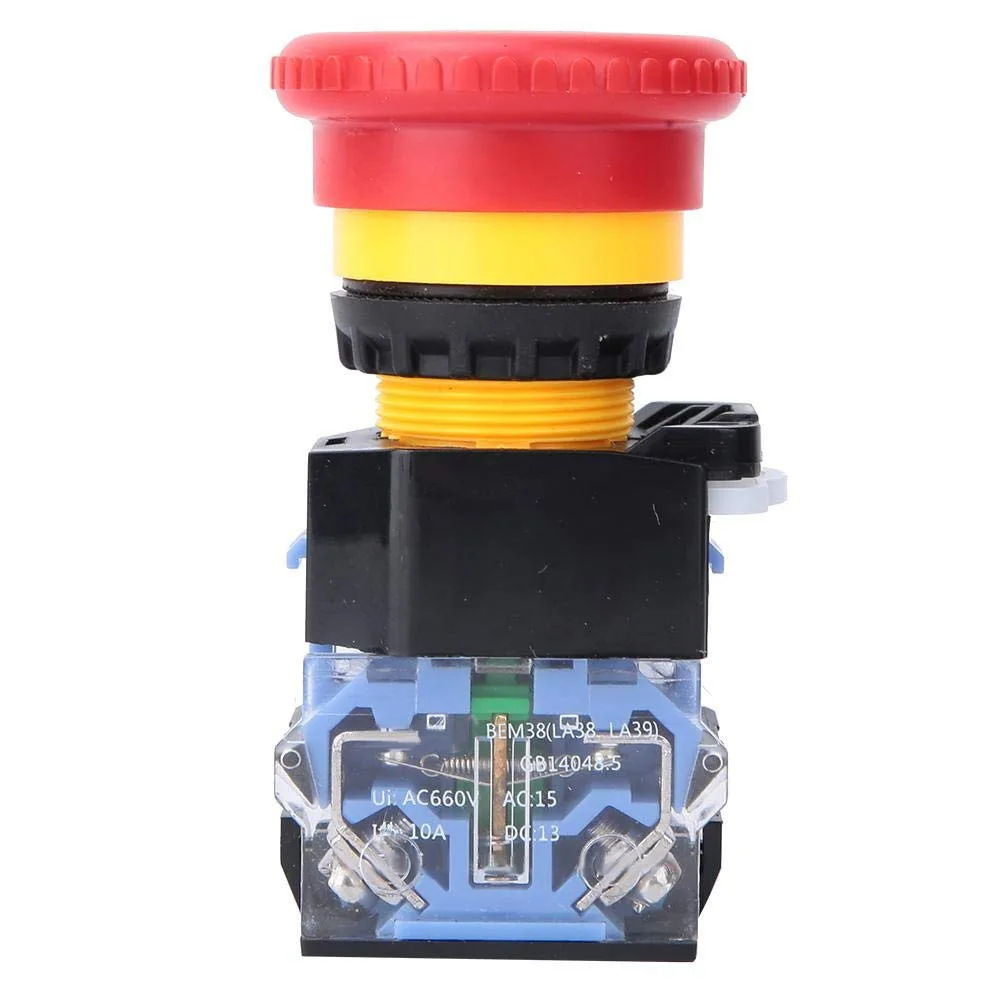 22mm NC NO Red Mushroom Emergency Stop Push Button Switch 660V 10A Emergency Stop Push Button Switch
22mm NC NO Red Mushroom Emergency Stop Push Button Switch 660V 10A Emergency Stop Push Button Switch