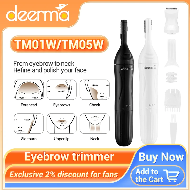 Deerma DEM-TM01W TM05W Double-Blade EyebrowTrimmer Washable Overall Wet and Dry Dual Use for Free shaving 
Deerma DEM-TM01W TM05W Double-Blade EyebrowTrimmer Washable Overall Wet and Dry Dual Use for Free shaving