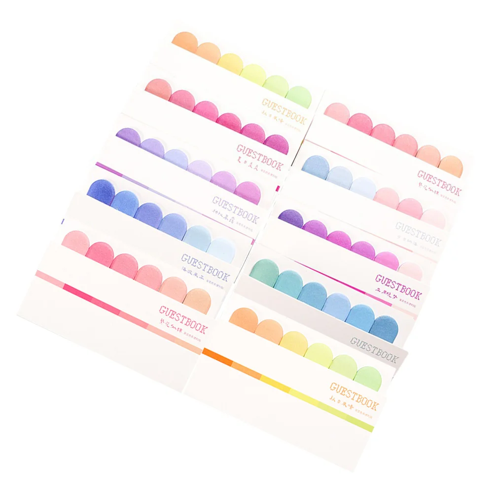 

10 Pcs Marker Stickers Index Colored Labels Student Stationery Sticky Page Tags Paper Supply Writable Tabs Memo Pad Notebook