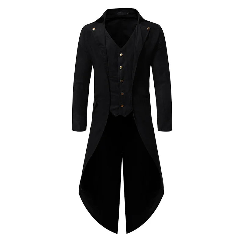 Mens Steampunk Black Tailcoat Jacket Medieval Gothic Coat Jacket Men Pirate Viking Renaissance Formal Tuxedo Coats Costume Homme
Mens Steampunk Black Tailcoat Jacket Medieval Gothic Coat Jacket Men Pirate Viking Renaissance Formal Tuxedo Coats Costume Homme