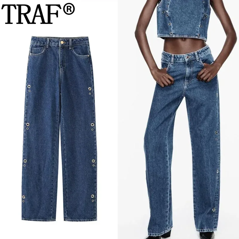 TRAF 2023 Blue Denim Trousers Women High Waist Jeans Baggy Pants Woman Fashion Autumn Y2K Pants Streetwear Straight Leg Pants
TRAF 2023 Blue Denim Trousers Women High Waist Jeans Baggy Pants Woman Fashion Autumn Y2K Pants Streetwear Straight Leg Pants