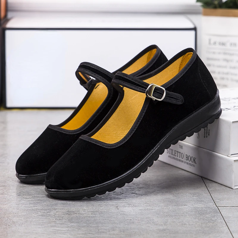 Summer Canvas Shoes Female Flat Heel Breathable Shoes Bottom Work Shoes Black Non-slip Dancing Mother Shoes Ballet Flats 42
Summer Canvas Shoes Female Flat Heel Breathable Shoes Bottom Work Shoes Black Non-slip Dancing Mother Shoes Ballet Flats 42
