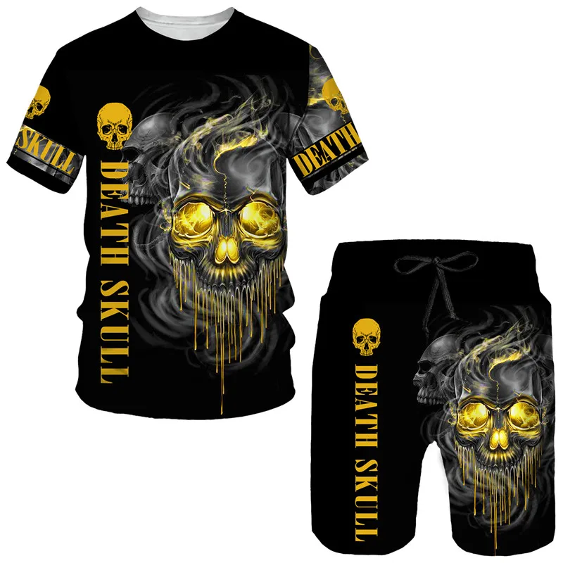Gothic Skull 3D Printed Men's T-shirt/Shorts/Suits Summer Cool Hipster Streetwear Clothing Set Men/Women Short Sleeved Tracksuit
Gothic Skull 3D Printed Men's T-shirt/Shorts/Suits Summer Cool Hipster Streetwear Clothing Set Men/Women Short Sleeved Tracksuit
