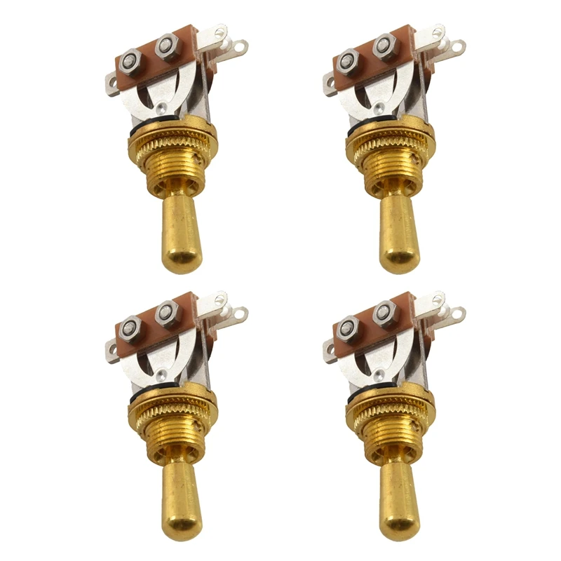 4X Gold Electric Guitar 3 Way Toggle Switch Pickup Selector Switch with Brass Tip Knob
4X Gold Electric Guitar 3 Way Toggle Switch Pickup Selector Switch with Brass Tip Knob