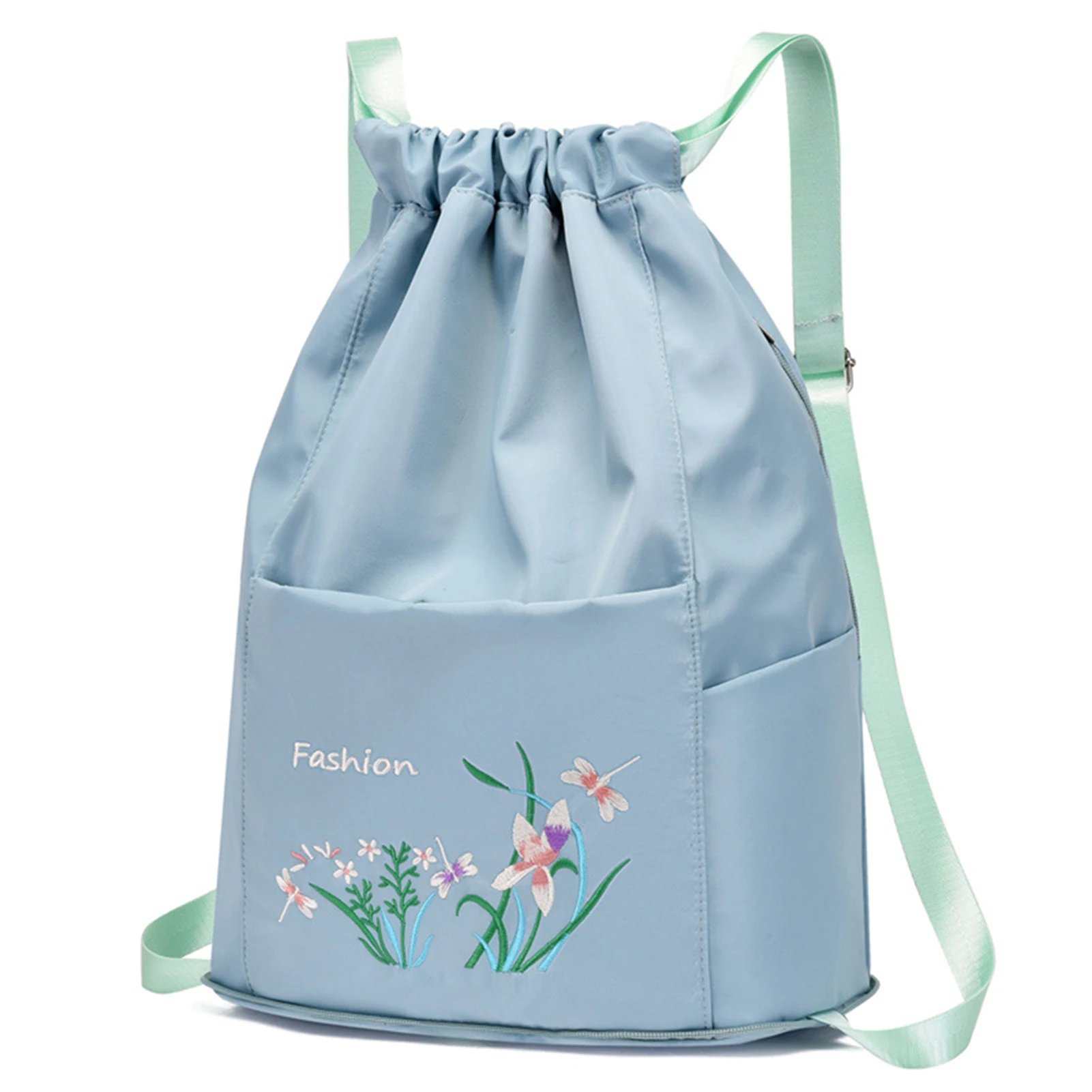 Embroidered Drawstring Backpack High Quality Not Easy To Break Durable For Riding Running Workout 
Embroidered Drawstring Backpack High Quality Not Easy To Break Durable For Riding Running Workout
