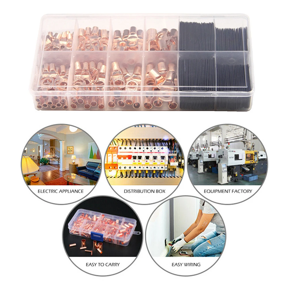 60/260Pcs Assortment Car Auto Copper Ring Terminal Wire Crimp Connector Bare Cable Battery Terminals Soldered Connectors Kit
60/260Pcs Assortment Car Auto Copper Ring Terminal Wire Crimp Connector Bare Cable Battery Terminals Soldered Connectors Kit