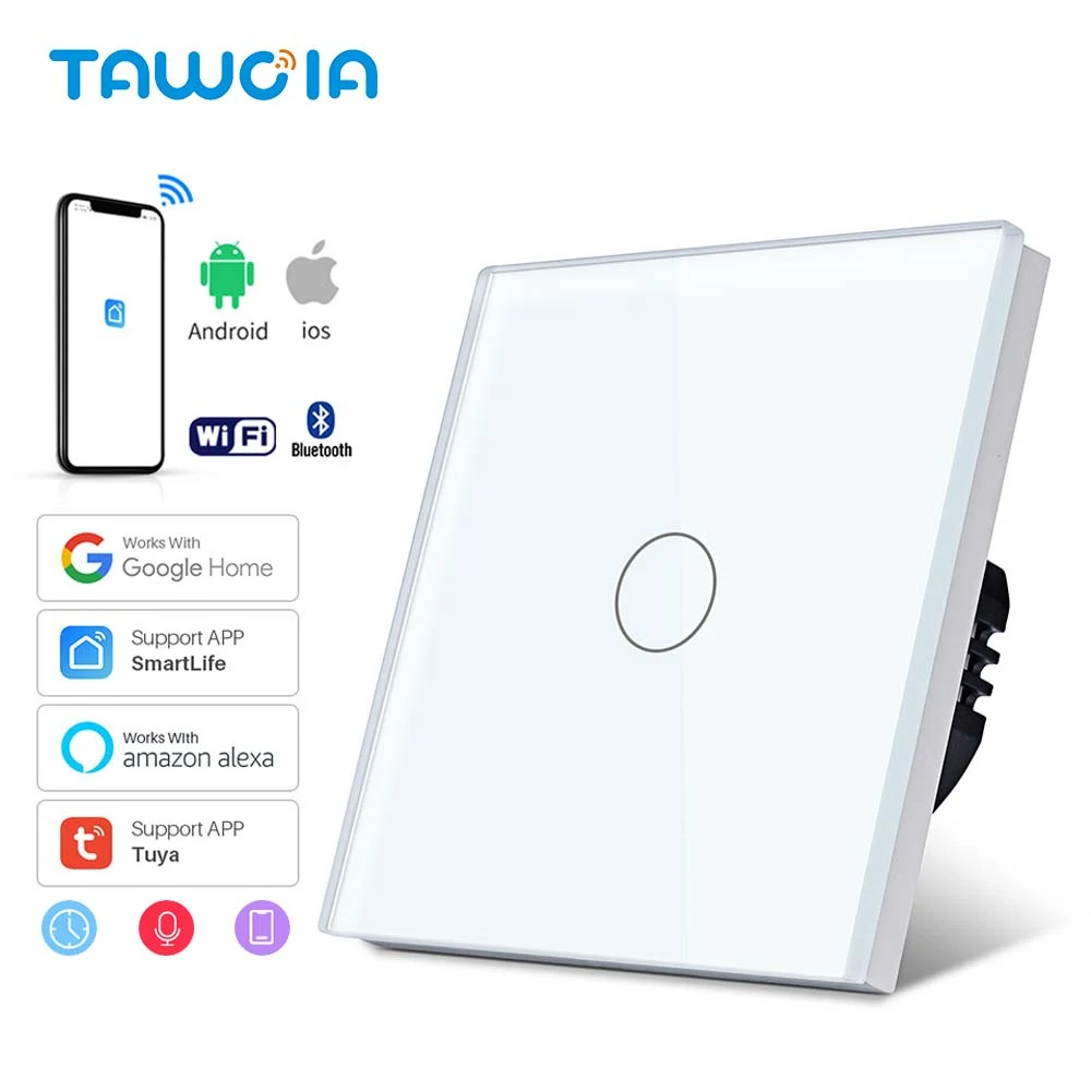 TAWOIA Tuya Smart Life WiFi Wireless Remote Wall Switch Voice Control 1 Gang Touch Sensor LED Light Switches Alexa Google Home
TAWOIA Tuya Smart Life WiFi Wireless Remote Wall Switch Voice Control 1 Gang Touch Sensor LED Light Switches Alexa Google Home