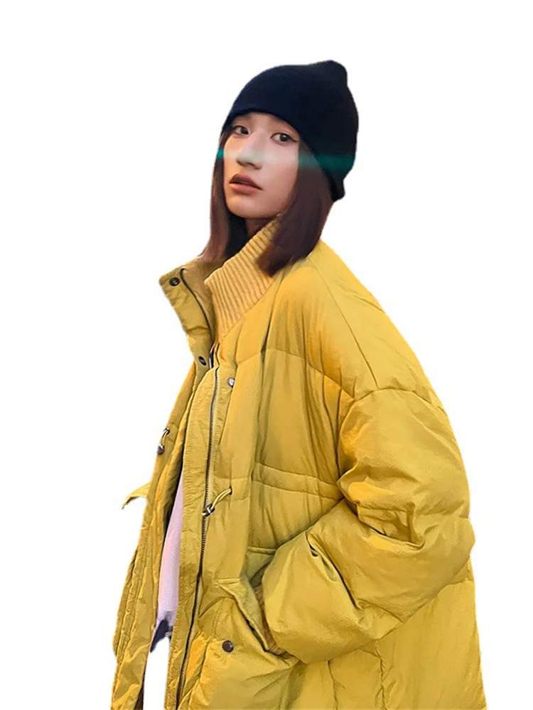 2022 Winter Fashion Knitted Stand Collar High Waist Drawstring Zipper Long Big Pocket Down Cotton Jacket for Women Tide Clothing
2022 Winter Fashion Knitted Stand Collar High Waist Drawstring Zipper Long Big Pocket Down Cotton Jacket for Women Tide Clothing