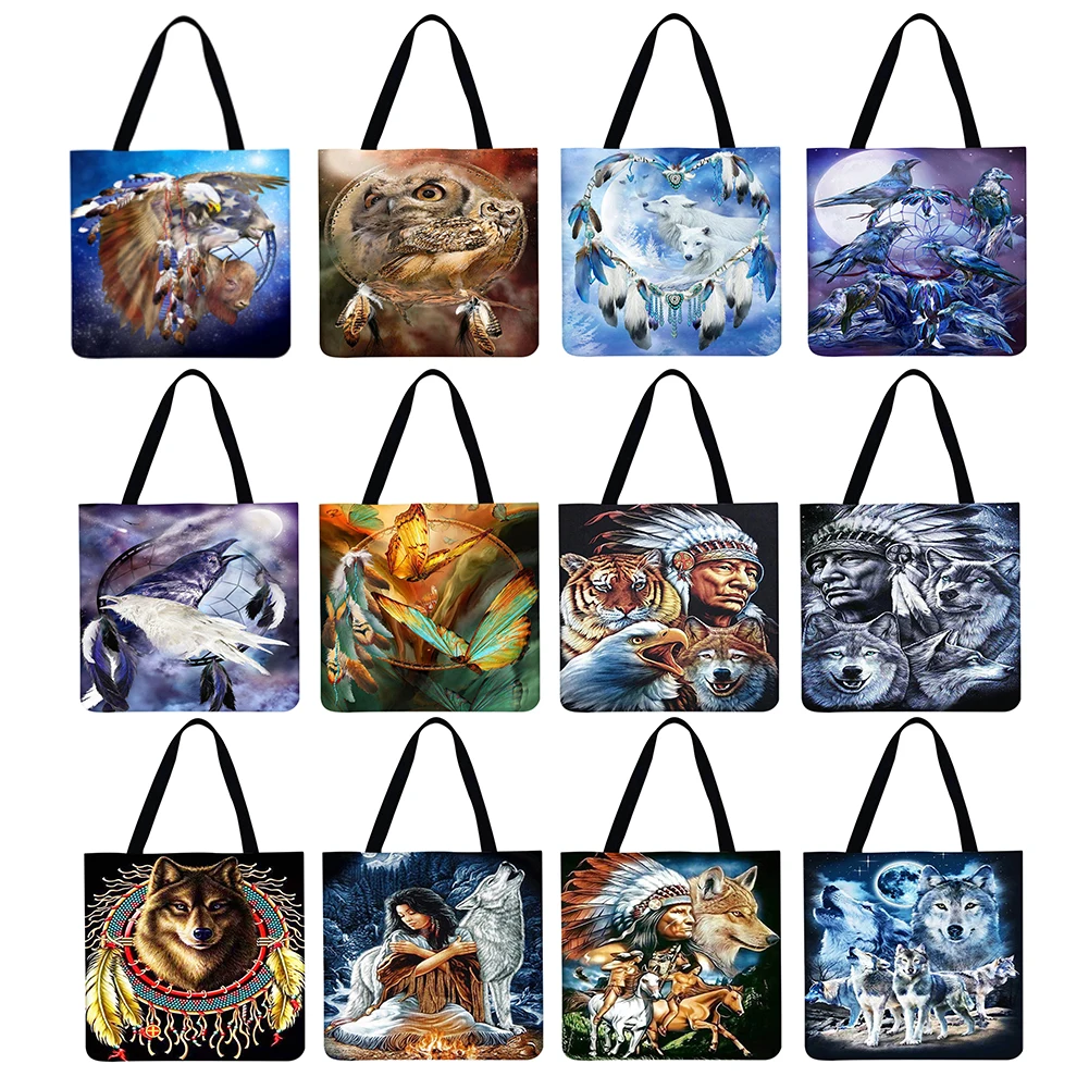 Foldable Linen Shoulder Shopping Bag Dream Catcher Animal Pattern Casual Tote Handbag Ornaments Home Supplies
Foldable Linen Shoulder Shopping Bag Dream Catcher Animal Pattern Casual Tote Handbag Ornaments Home Supplies