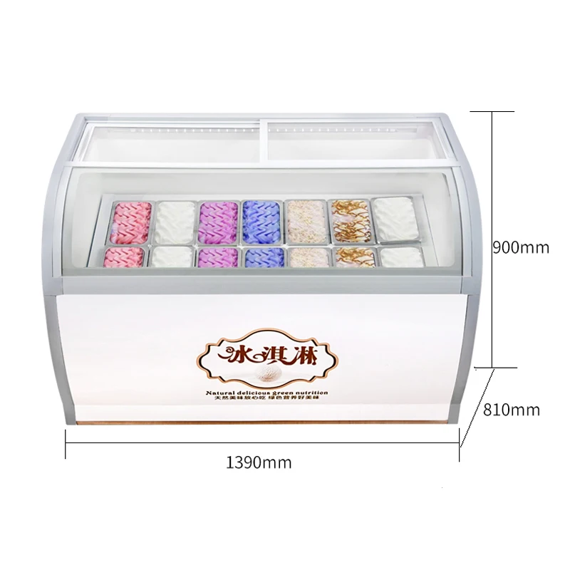 

Commercial Popsicle Showcase Cold Drink Shops Ice Cream Display Cabinet Stainless Steel Ice Porridge Freezer