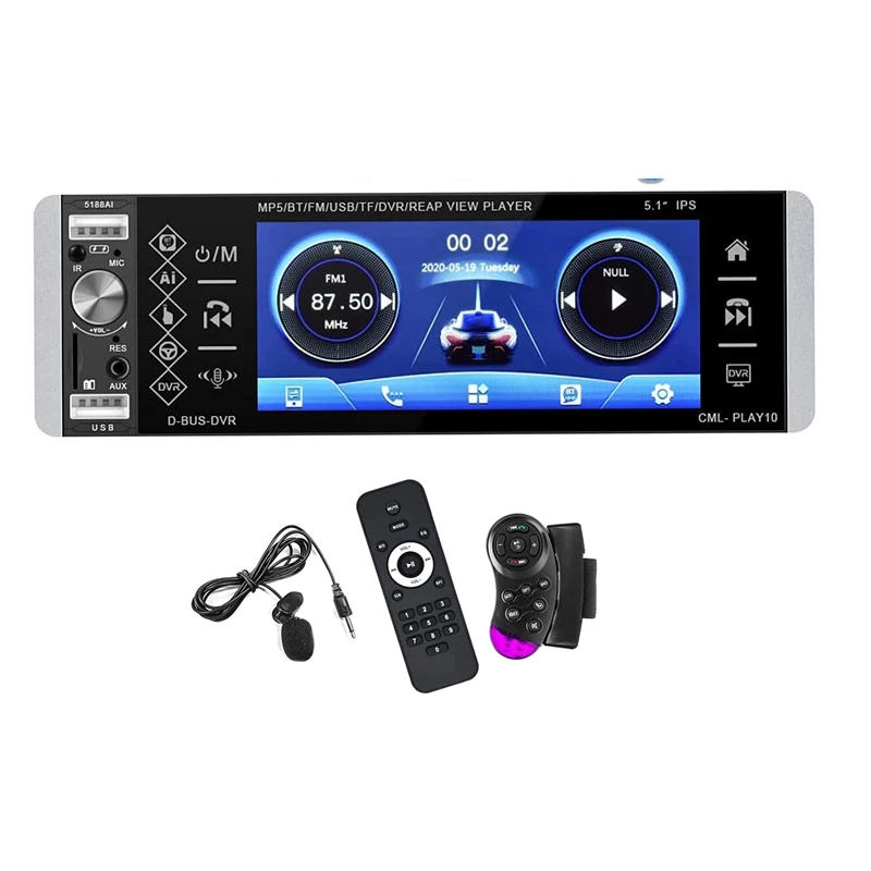 

Автомагнитола 1 Din с сенсорным экраном, стерео-система с поддержкой Bluetooth, AM/FM/RDS радио, мультимедийный проигрыватель, USB/SD/AUX