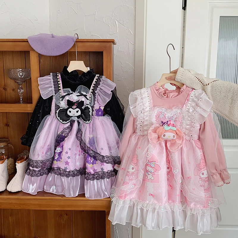 Sanrio Kawaii Kuromi Anime Autumn Winter Children Dresses Cute My Melody Cartoon Long-Sleeved Princess Dress Gifts for Girls
Sanrio Kawaii Kuromi Anime Autumn Winter Children Dresses Cute My Melody Cartoon Long-Sleeved Princess Dress Gifts for Girls