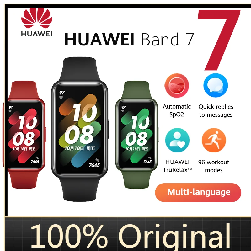 NEW Huawei Band 7 Bluetooth Call Smart Watch Men Full Touch Screen Sports Fitness Watch Bluetooth for Android Ios Smart Watch
NEW Huawei Band 7 Bluetooth Call Smart Watch Men Full Touch Screen Sports Fitness Watch Bluetooth for Android Ios Smart Watch