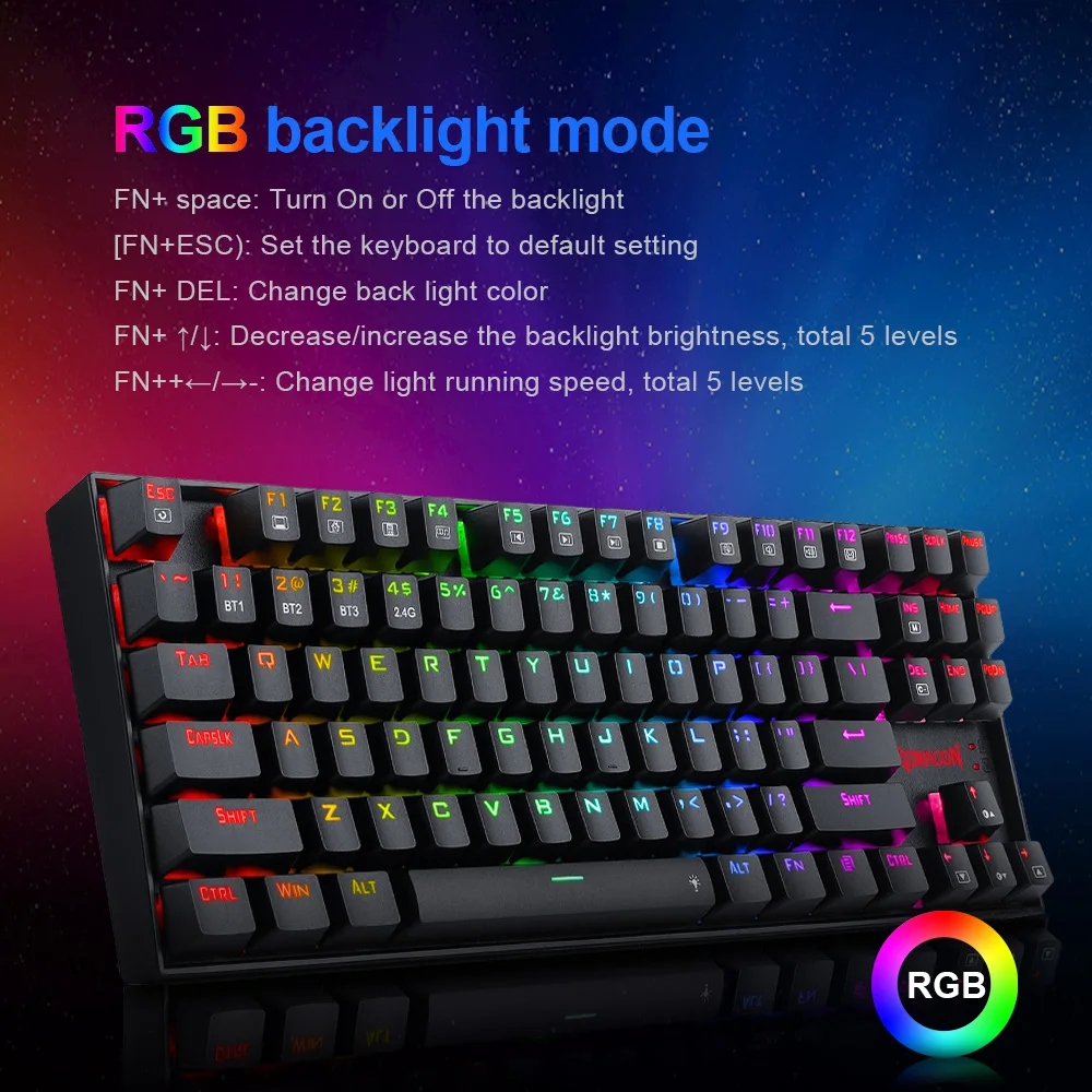 

2023 Pro K552P RGB USB Механическая игровая клавиатура с поддержкой Bluetooth беспроводная 2,4G 3 режима 87 клавиш компьютерный ПК геймер