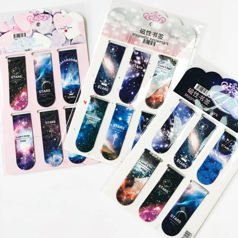 6 Pcs/set The Dark Starry Stars Night Magnetic Bookmark Creative Stationery Student Prize Book Accessories
6 Pcs/set The Dark Starry Stars Night Magnetic Bookmark Creative Stationery Student Prize Book Accessories