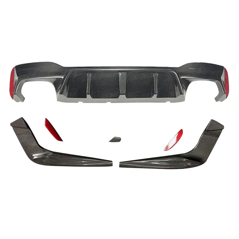 

High quality 5series 3D style carbon fiber rear bumper diffuser for 5 series G30 G38 G31 M-TECH OLOTDI 2017-2019