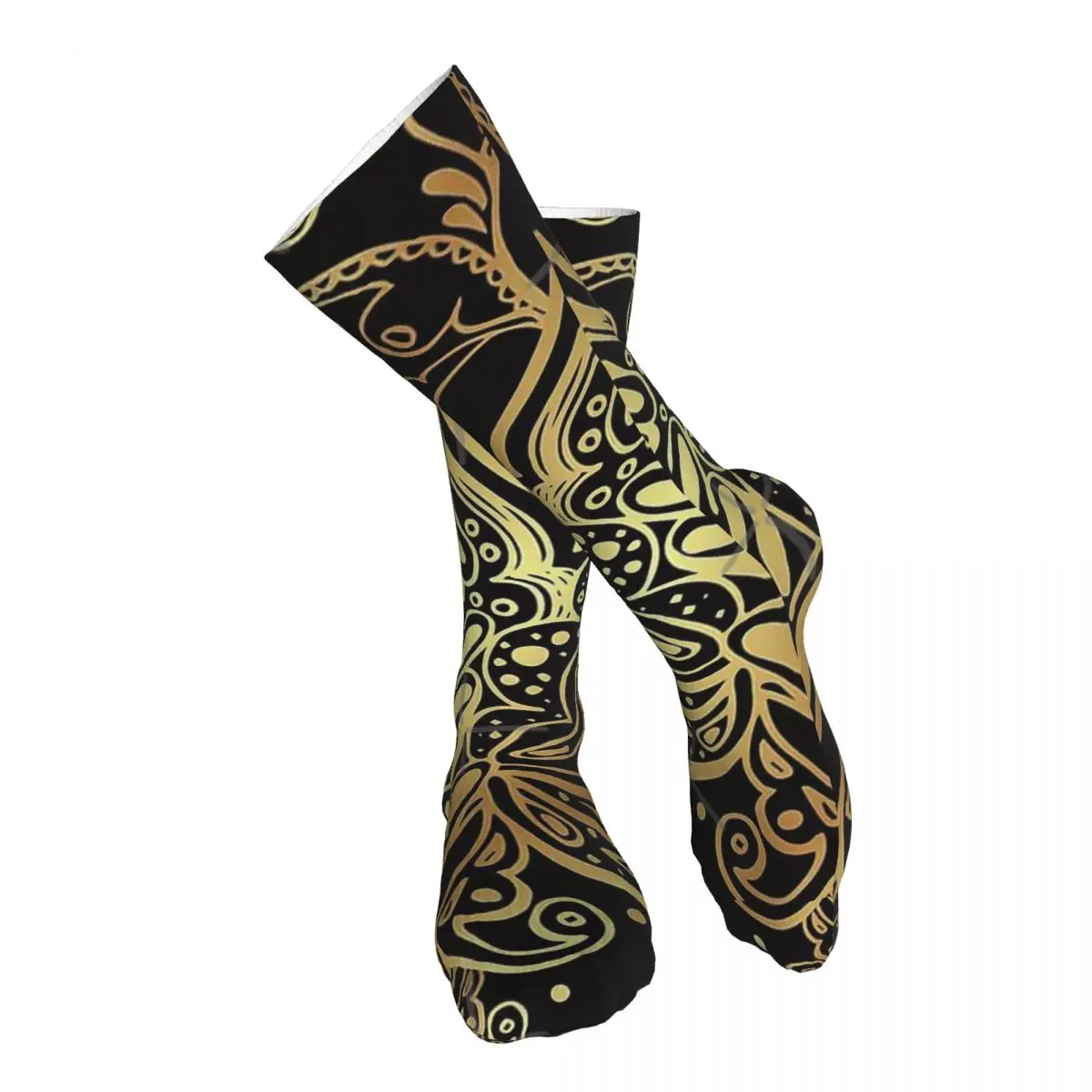 Black And Gold Floral Damask Adult Stockings Breathable Suitable For Sports Comfortable Customised Patterns
Black And Gold Floral Damask Adult Stockings Breathable Suitable For Sports Comfortable Customised Patterns