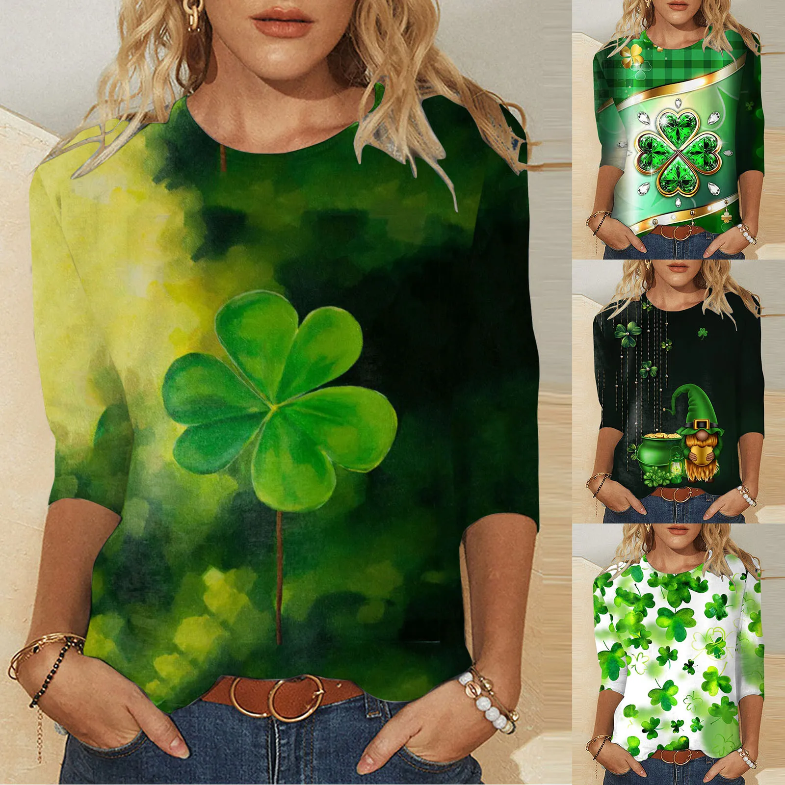 Womens Fashion Three Quarter Sleeve Tops Casual Print T Shirt Tops Women's Long Sleeve Dress Blouse T Shirt for Women Casual
Womens Fashion Three Quarter Sleeve Tops Casual Print T Shirt Tops Women's Long Sleeve Dress Blouse T Shirt for Women Casual