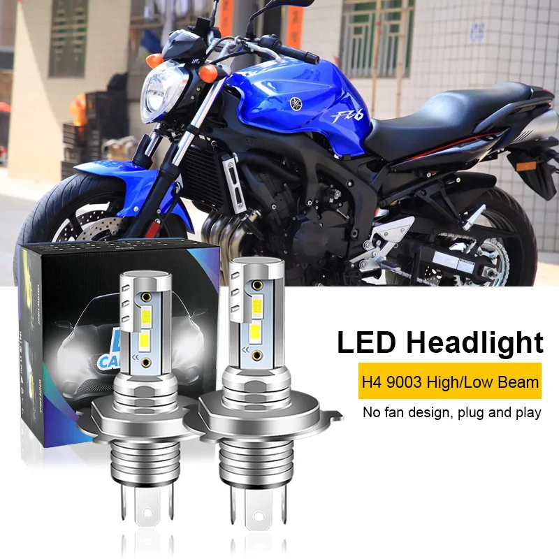 Светодиодные лампы фар дальнего и ближнего света CANbus для мотоцикла Yamaha FZ6N H4 9003 HS1