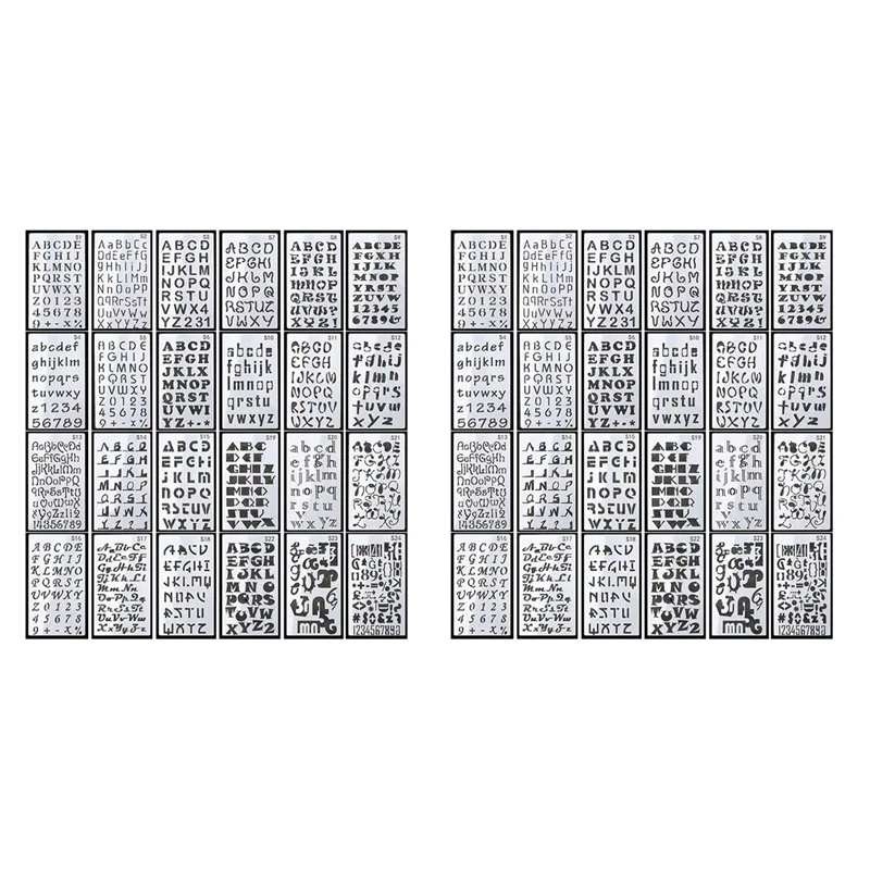 48 Sheets Letter Number Stencils 4X7 Inch Alphabet Stencil Plastic For Home DIY Scrapbooking Painting Drawing Craft
48 Sheets Letter Number Stencils 4X7 Inch Alphabet Stencil Plastic For Home DIY Scrapbooking Painting Drawing Craft