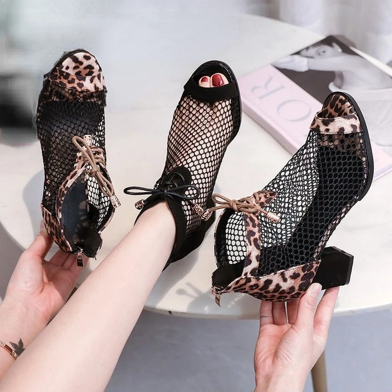 2022 Fashion Ladies Sandals European and American Fashion Mesh Hollow High Heel Booties Thick Heel Leopard Print Fish Mouth
2022 Fashion Ladies Sandals European and American Fashion Mesh Hollow High Heel Booties Thick Heel Leopard Print Fish Mouth