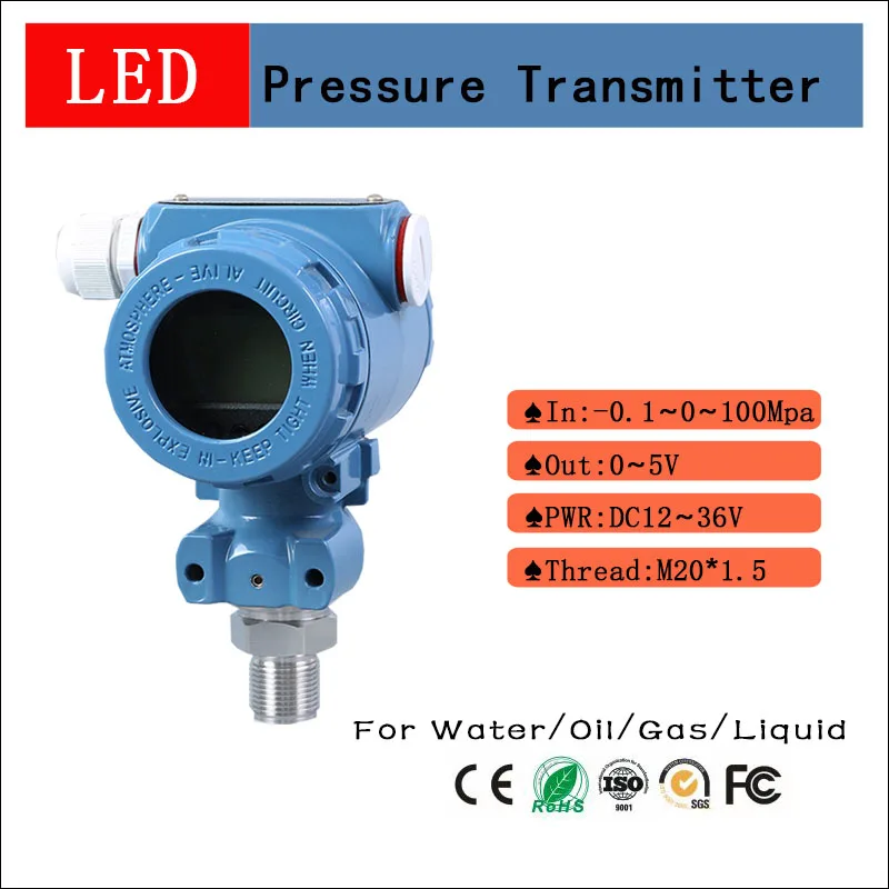 

0-5v IP65 Pressure Sensor G1/4 20MPa Hydraulic Pressure Transmitter with LCD display Pressure Transducer
