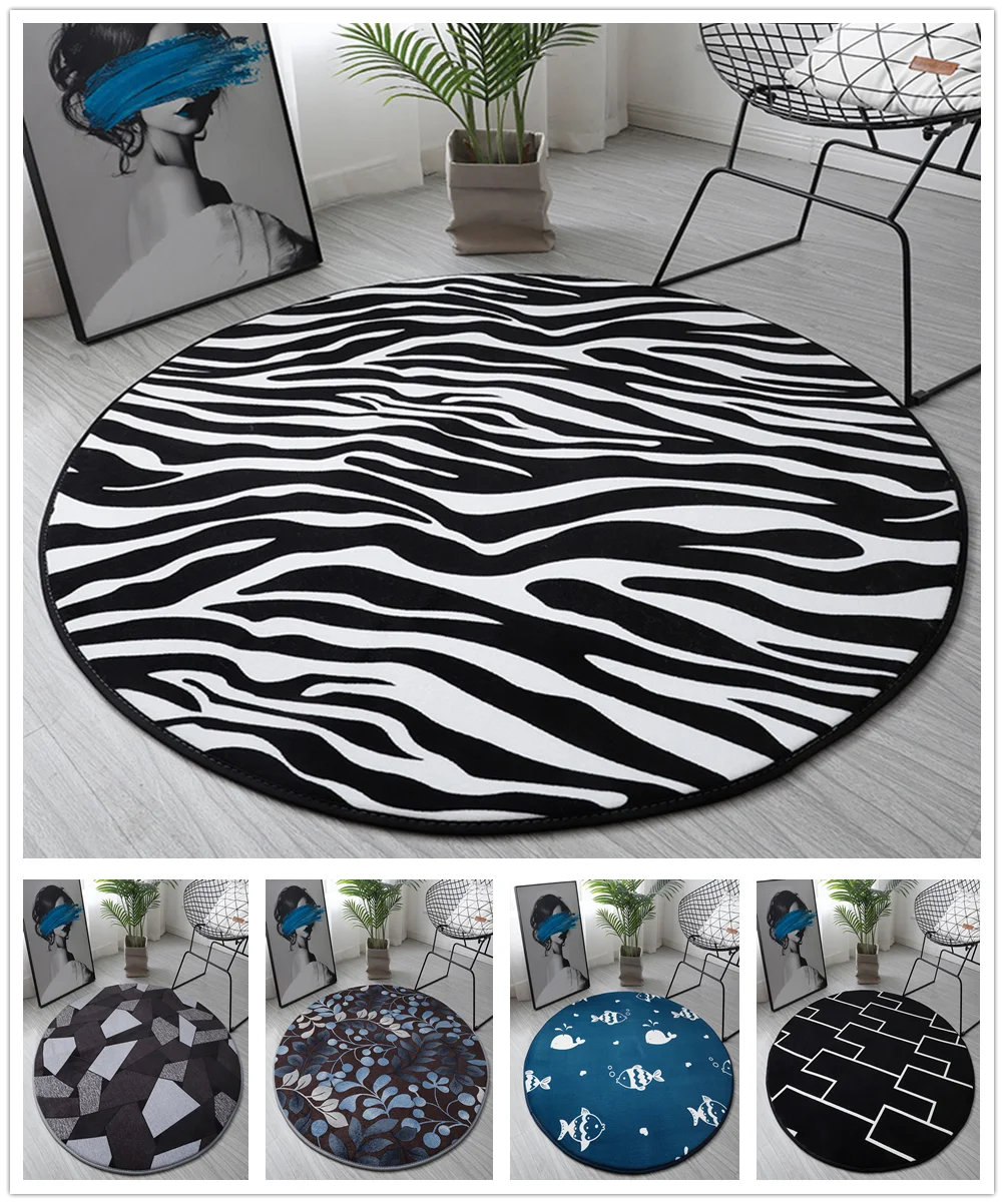 Black White Zebra Print Living Room Carpet Round Chair Mats Anti-slip Kitchen Bedroom Rug Bath Doormat Kids Play Floor Area Rug
Black White Zebra Print Living Room Carpet Round Chair Mats Anti-slip Kitchen Bedroom Rug Bath Doormat Kids Play Floor Area Rug