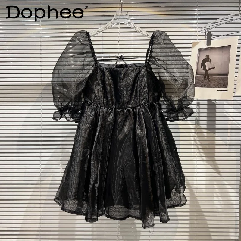 Women Mesh Party Dress Square Collar Puff Short Sleeve New Arrivals Lady Sexy Fashion Temperament Summer 2022
Women Mesh Party Dress Square Collar Puff Short Sleeve New Arrivals Lady Sexy Fashion Temperament Summer 2022