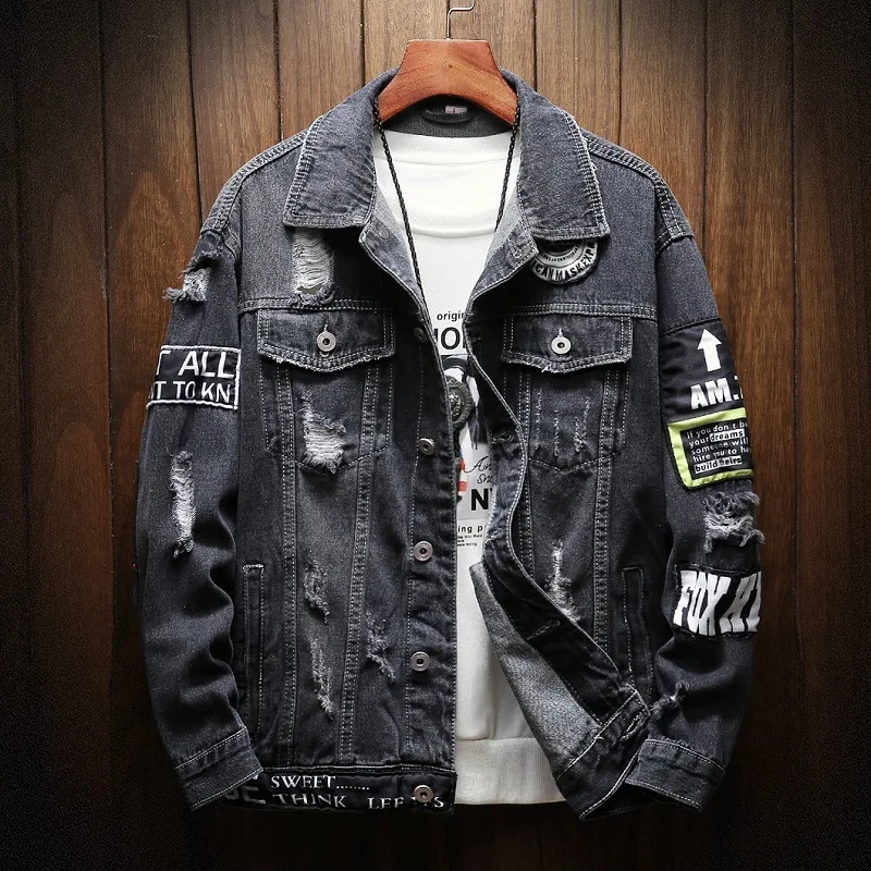Autumn Men's Loose Jacket Fashion Loose Men's Denim Trend Personalized Coat Trend Male Student
Autumn Men's Loose Jacket Fashion Loose Men's Denim Trend Personalized Coat Trend Male Student