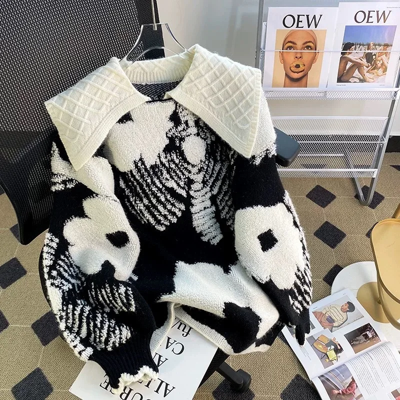 2023 Autumn And Winter New Lapel Mid-Length Sweater Female Fashion Wear Loose Retro Lazy Wind Knit 102
2023 Autumn And Winter New Lapel Mid-Length Sweater Female Fashion Wear Loose Retro Lazy Wind Knit 102