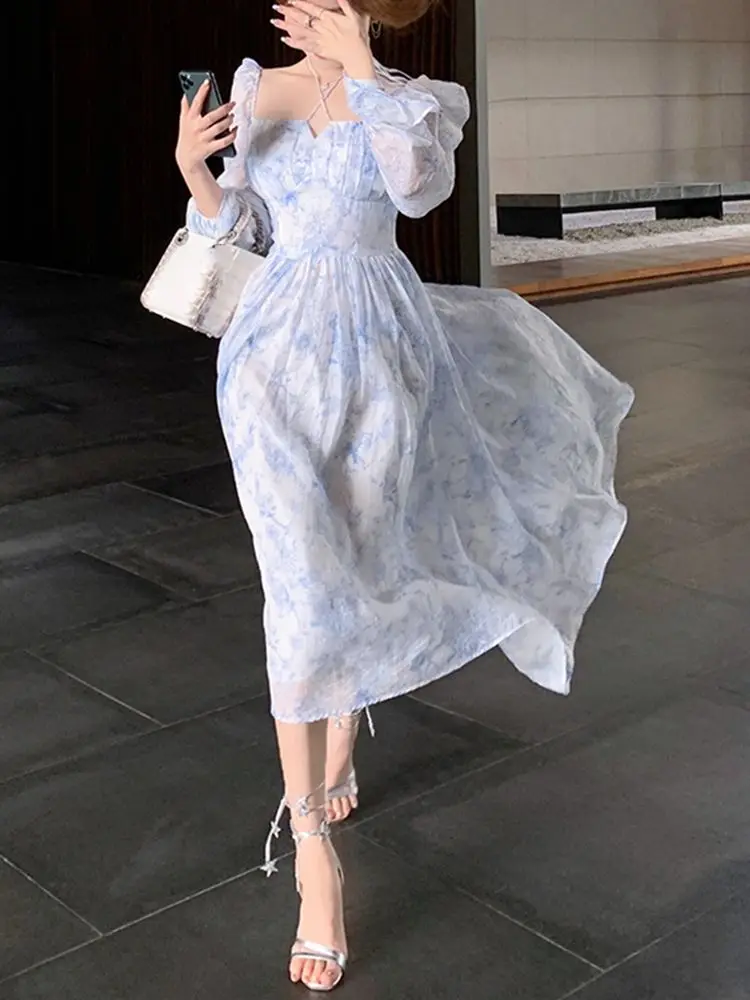 Women Summer Casual Elegant Midi Dress Ladies Vintage Long Sleeve Party Vestidos Female Holiday Clothes
Women Summer Casual Elegant Midi Dress Ladies Vintage Long Sleeve Party Vestidos Female Holiday Clothes