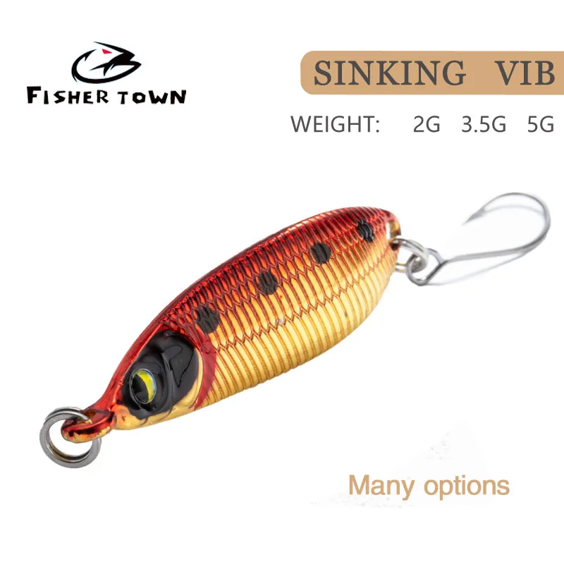 

VIB Fishing Lure 2g 3.5g 5g Metal Jig Sinking small Blade Cast Treble Hooks Spinner Spoon VIBRATION Tackle Pesca Hard Bait