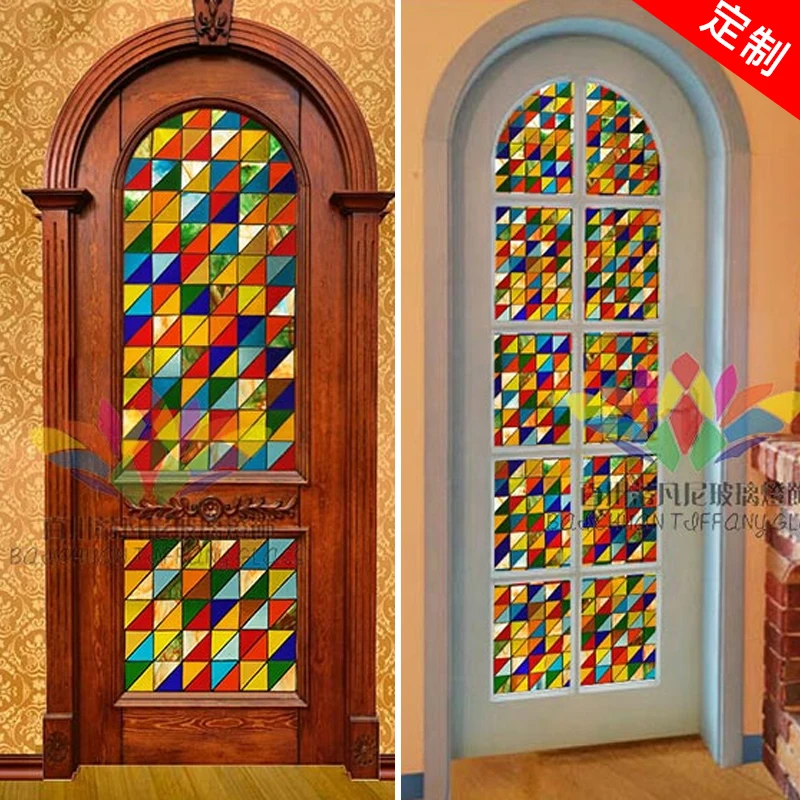Custom Tiffany Art Glass Window Tracery Partition Porch Ceiling Color Church Glass Retro Old Shanghai Style
Custom Tiffany Art Glass Window Tracery Partition Porch Ceiling Color Church Glass Retro Old Shanghai Style