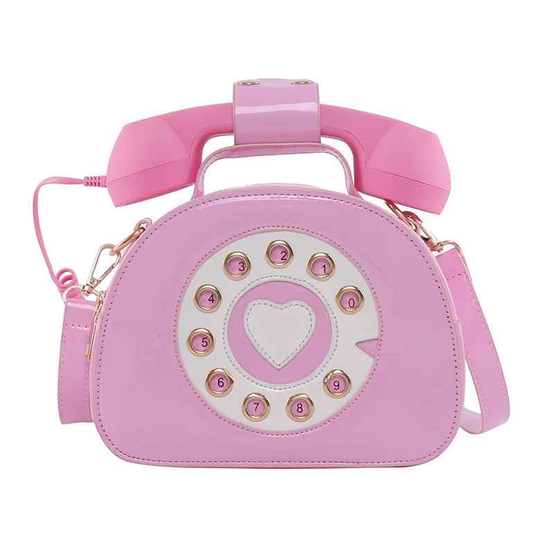 Telephone Shape Women's Purses and Handbags Pink Shoulder Crosbody Bag for Girl Patent Leather Casual Tote Bags Messenger Bag
Telephone Shape Women's Purses and Handbags Pink Shoulder Crosbody Bag for Girl Patent Leather Casual Tote Bags Messenger Bag