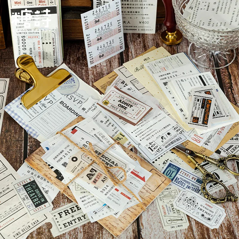 60pcs Retro movie tickets Background Paper Bill Shop Series Material Paper Scrapbooking DIY Diary Junk Journal Album Stickers
60pcs Retro movie tickets Background Paper Bill Shop Series Material Paper Scrapbooking DIY Diary Junk Journal Album Stickers