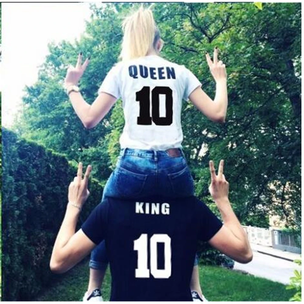 Women Couple Outfits King Queen 10 Print T Shirt Women Summer Style Lovers Tshirt Short Sleeve Letter T-shirt 
Women Couple Outfits King Queen 10 Print T Shirt Women Summer Style Lovers Tshirt Short Sleeve Letter T-shirt