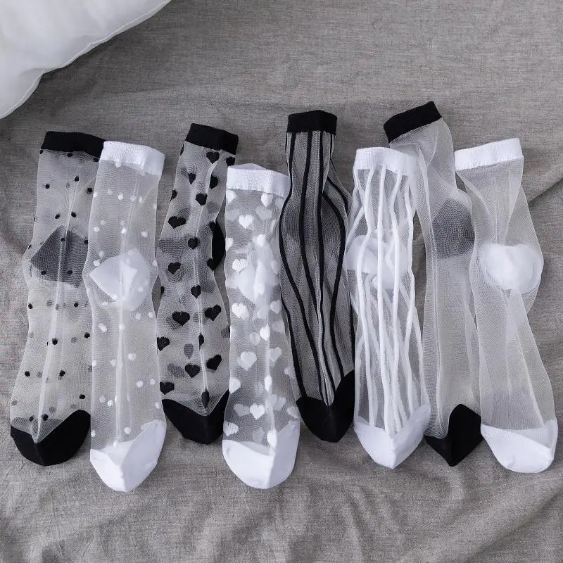 Free Shipping Summer Ultra-thin Lace Women Socks Transparent Mesh Fishnet Short Socks Harajuku Casual Black White Crew Socks
Free Shipping Summer Ultra-thin Lace Women Socks Transparent Mesh Fishnet Short Socks Harajuku Casual Black White Crew Socks