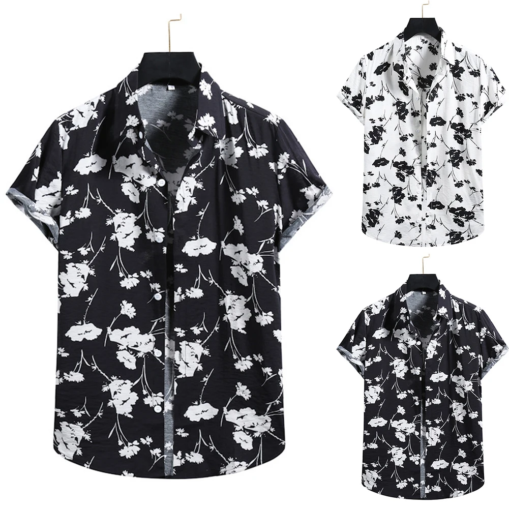 Men Short Sleeve Blouse Hawaiian Shirts Cotton Printed T-shirts Summer Beach Holiday Button T Shirt Male Tops
Men Short Sleeve Blouse Hawaiian Shirts Cotton Printed T-shirts Summer Beach Holiday Button T Shirt Male Tops