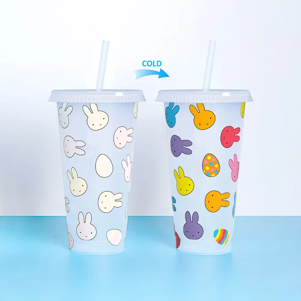 Cold Water Color Change Mug Summer Beverage Straw Cup Environmental Plastic Temperature Changing Water Bottle
Cold Water Color Change Mug Summer Beverage Straw Cup Environmental Plastic Temperature Changing Water Bottle