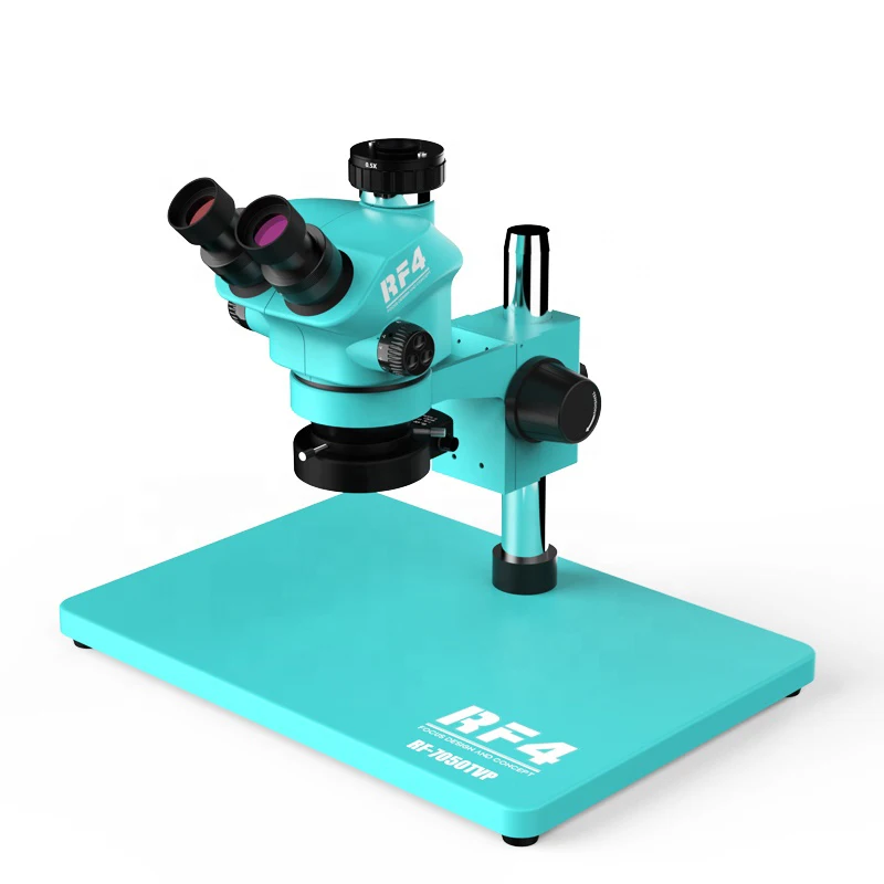 RF7050TVP Trinocular Stereo Microscope Phone Repair 7-50X Synchronous Zoom Industrial RF4 Microscope With Big Base
RF7050TVP Trinocular Stereo Microscope Phone Repair 7-50X Synchronous Zoom Industrial RF4 Microscope With Big Base