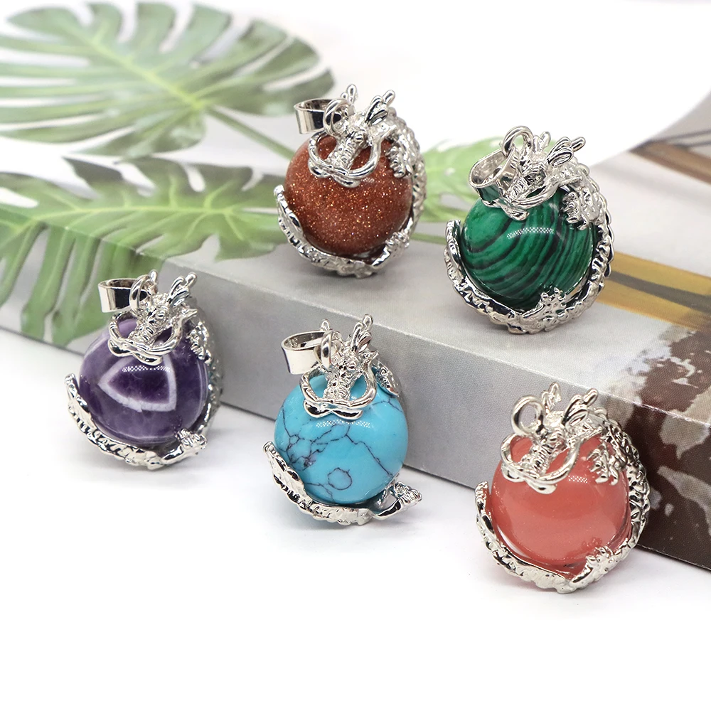 Silver Color Sinosaurus Dragon Wraps Natural Stone Pendant For Necklace Reiki Healing Crystal Crafts Retro Fashion Jewelry Gift
Silver Color Sinosaurus Dragon Wraps Natural Stone Pendant For Necklace Reiki Healing Crystal Crafts Retro Fashion Jewelry Gift