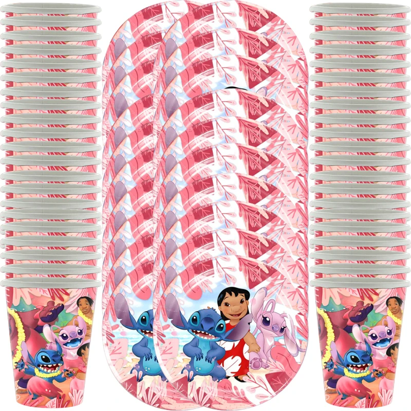 60pcs/lot Kids Girls Favors Lilo Stitch Theme Cups Dishes Happy Birthday Party Baby Shower Plates Decorate Tableware Set
60pcs/lot Kids Girls Favors Lilo Stitch Theme Cups Dishes Happy Birthday Party Baby Shower Plates Decorate Tableware Set