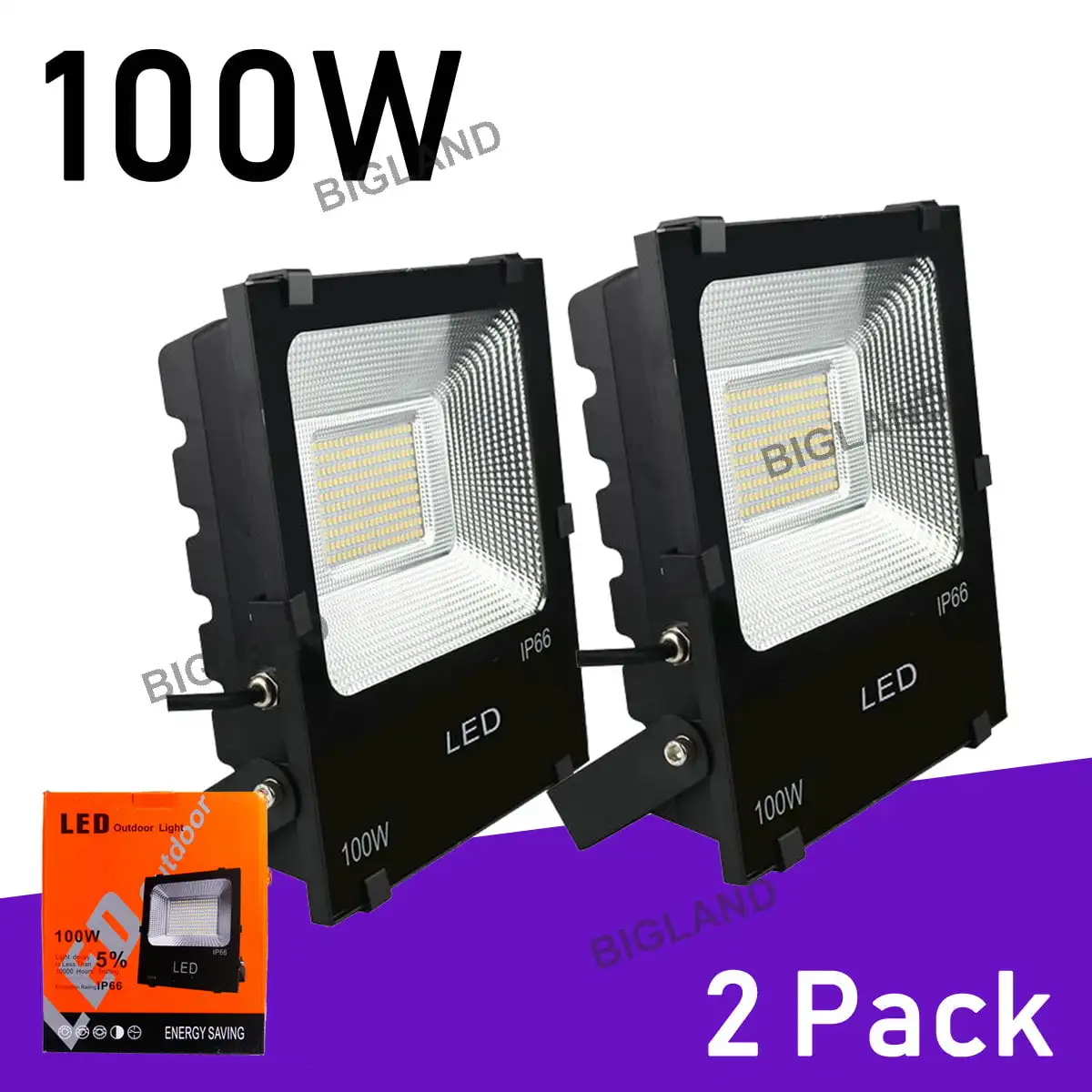 2 Pack 100W Led Flood Light Outdoor Spotlight, Garden Area Light, 6000K Daylight
2 Pack 100W Led Flood Light Outdoor Spotlight, Garden Area Light, 6000K Daylight